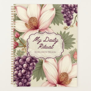 Pink Purple Floral Daily Planner Notebook