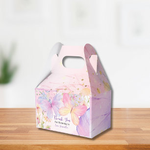 Pink Purple Floral Oh Baby Butterfly Baby shower Favour Box