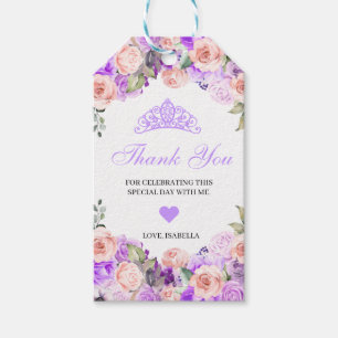 Pink & Purple Floral Thank You Gift Tags