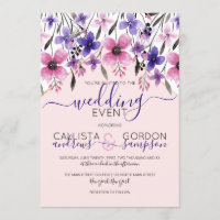 Pink Purple Floral Watercolor Wedding