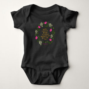Pink Purple Floral William Shakespeare Never Doubt Baby Bodysuit