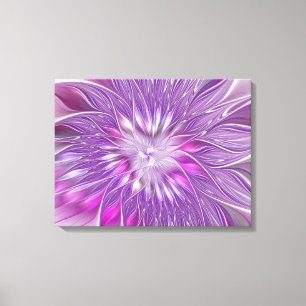 Pink Purple Flower Passion Abstract Fractal Art Canvas Print