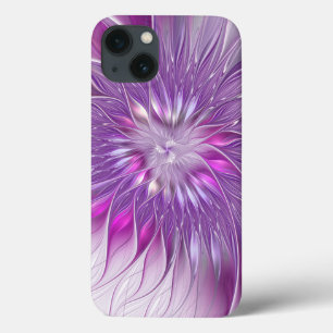 Pink Purple Flower Passion Abstract Fractal Art iPhone 13 Case