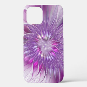 Pink Purple Flower Passion Abstract Fractal Art iPhone 12 Case
