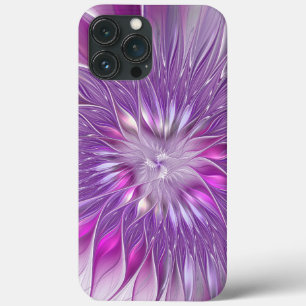 Pink Purple Flower Passion Abstract Fractal Art iPhone 13 Pro Max Case