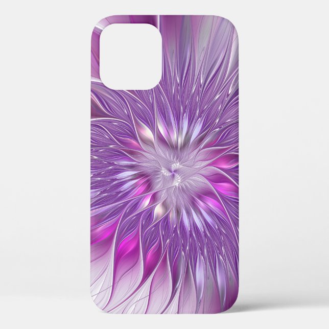 Pink Purple Flower Passion Abstract Fractal Art Case-Mate iPhone Case (Back)
