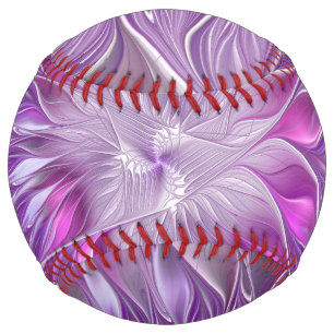 Pink Purple Flower Passion Abstract Fractal Art Softball
