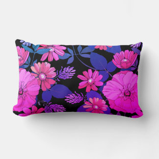 Pink & Purple Flower Print Lumber Pillow