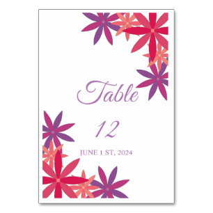 Pink Purple Flowers Thunder_Cove  Table Number