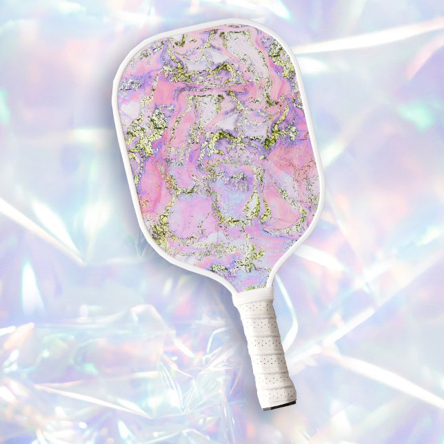 pink purple fluid marble faux foil veins  pickleball paddle (Creator Uploaded)