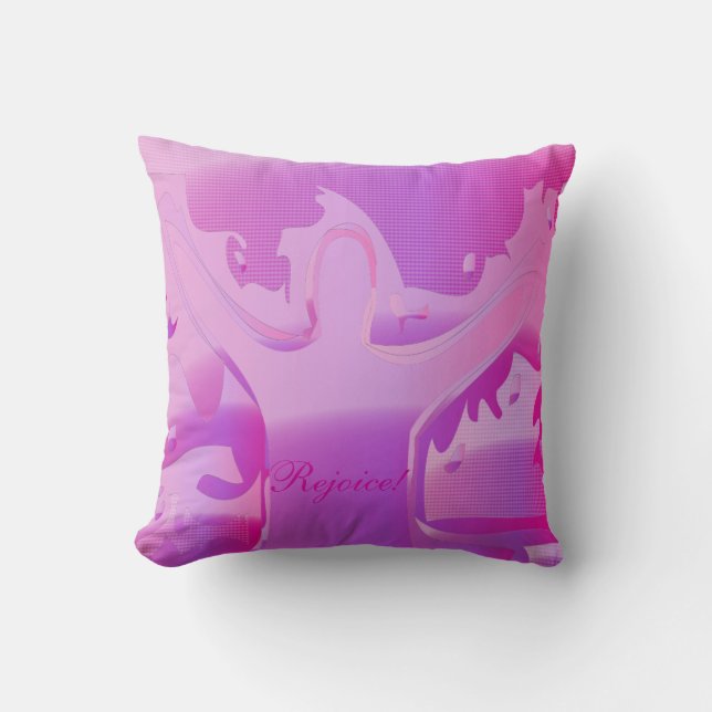 Pink & Purple For the Cross Throw Pillow (Front)