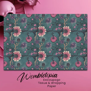 Pink & Purple Fun Halloween Pumpkin & Flowers  Tissue Paper