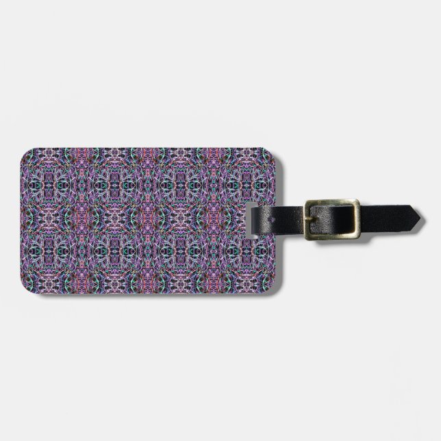 Pink Purple Geometric Luggage Tag (Front Horizontal)