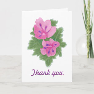 Pink Purple Geraniums Thank you Cards