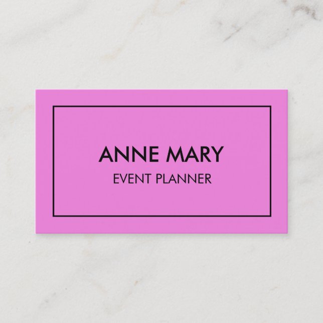 Pink Purple Girly Lavender Trendy Event Planner Business Card (Front)