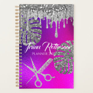 Pink Purple Glam Glitter Hair Salon Planner
