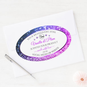 Pink Purple Glitter Logo Product Labels Diamonds