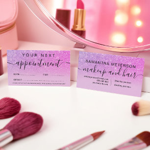 Pink Purple Glitter Ombre Luxury Appointment Card