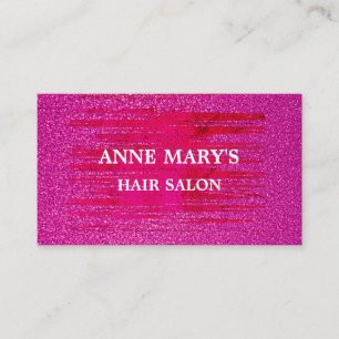 Pink Purple Glittery Abstract Colourful Hair Salon Business Card