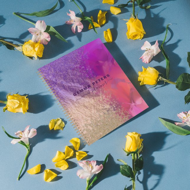 Pink Purple Gold Foil Glitter Calligraphy Script Planner (Creator Uploaded)