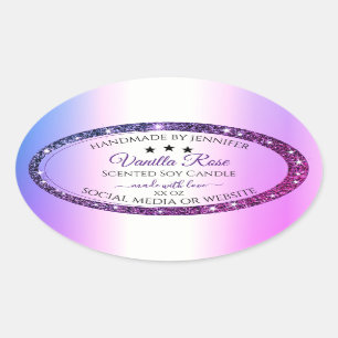 Pink Purple Gradient Glitter Spark Product Labels