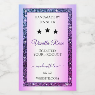Pink Purple Gradient Glitter Spark Product Labels