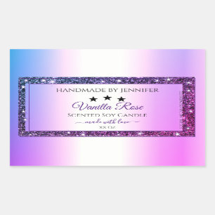 Pink Purple Gradient Glitter Spark Product Labels
