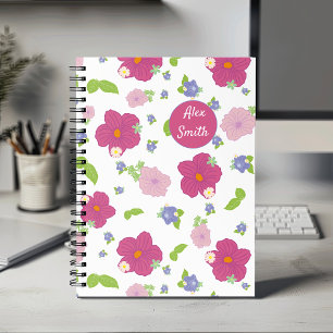Pink Purple Green Blue Flowers Floral Pattern Planner