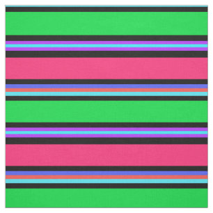 Pink Purple Green Blue Stripes Lines Fabric