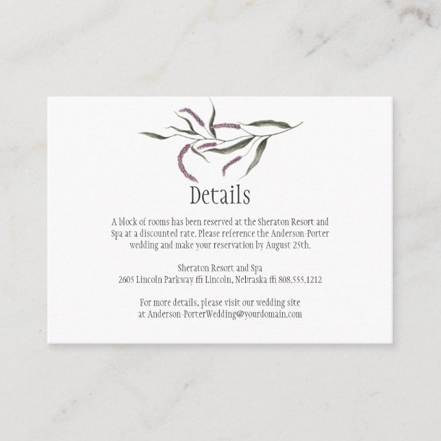 Pink Purple Green Floral Detail Enclosure Cards (Front)