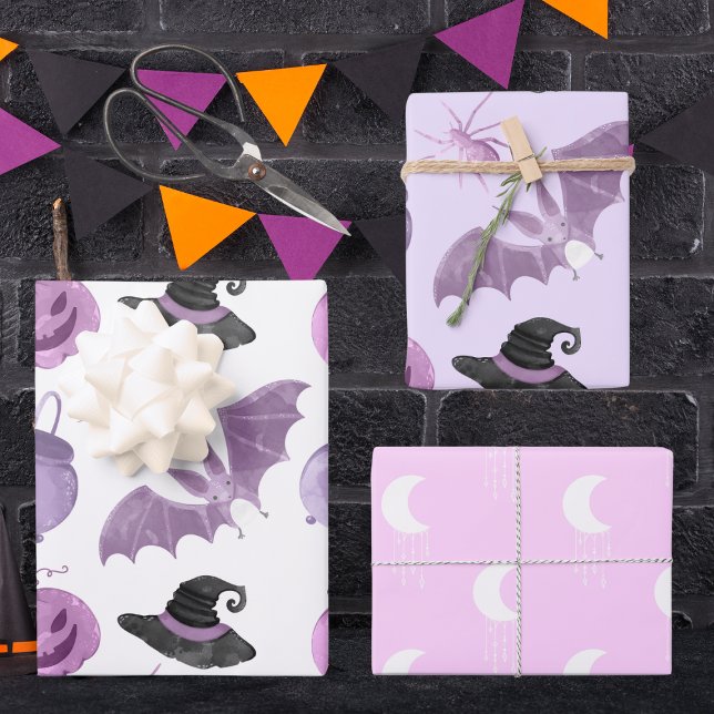Pink & Purple Halloween Wrapping Paper Sheets (Creator Uploaded)