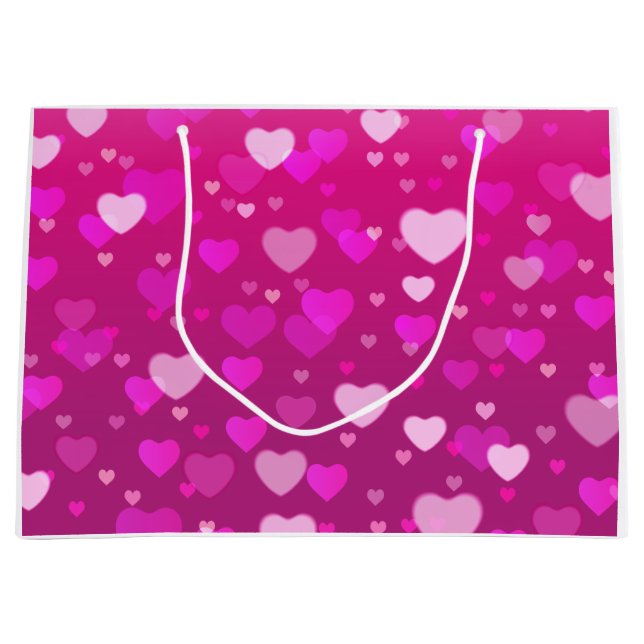 Pink purple hearts large gift bag (Front)