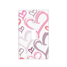 Pink & Purple Hearts Light Switch Cover