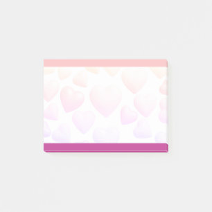 Pink + Purple Hearts on Personalised Custom 3m Post-it Notes