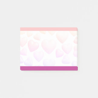 Pink + Purple Hearts on Personalised Custom 3m Post-it Notes