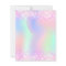 Pink purple holographic birthday party invitation