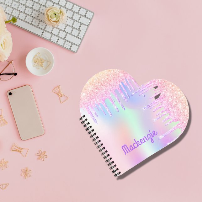 Pink purple holographic girl name notebook (Creator Uploaded)