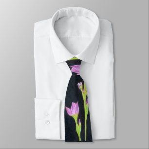 Pink Purple Iris Tie
