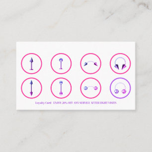 Pink Purple Jewellery Store Body Piercing Loyalty Card