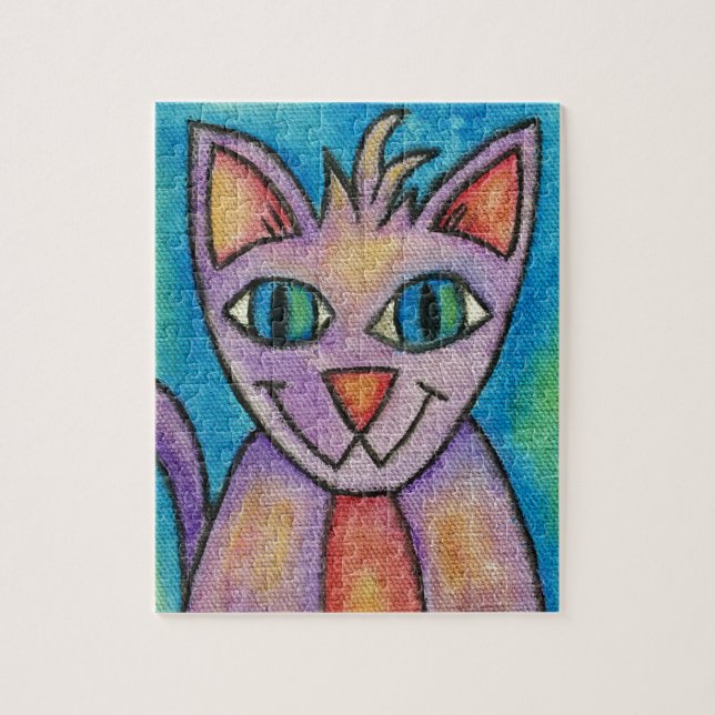 Pink Purple Kitty Cat Jigsaw Puzzle (Vertical)