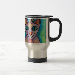 Pink Purple Kitty Cat Travel Mug