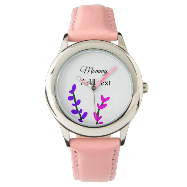Pink purple lavender mummy mother's day mum gift watch (Front)