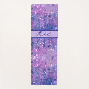 Pink Purple Lavender Watercolor Paint Spatters Yoga Mat