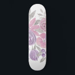 Pink Purple Light Sage Green Floral Watercolor Skateboard<br><div class="desc">This elegant and pretty pattern is perfect for the trendy and stylish woman. It features hand-painted pink, purple, and light sage green flowers and leaves on top of a simple white background. It's artsy, girly, country, cute, unique, and trendy. ***IMPORTANT DESIGN NOTE: For any custom design request such as matching...</div>