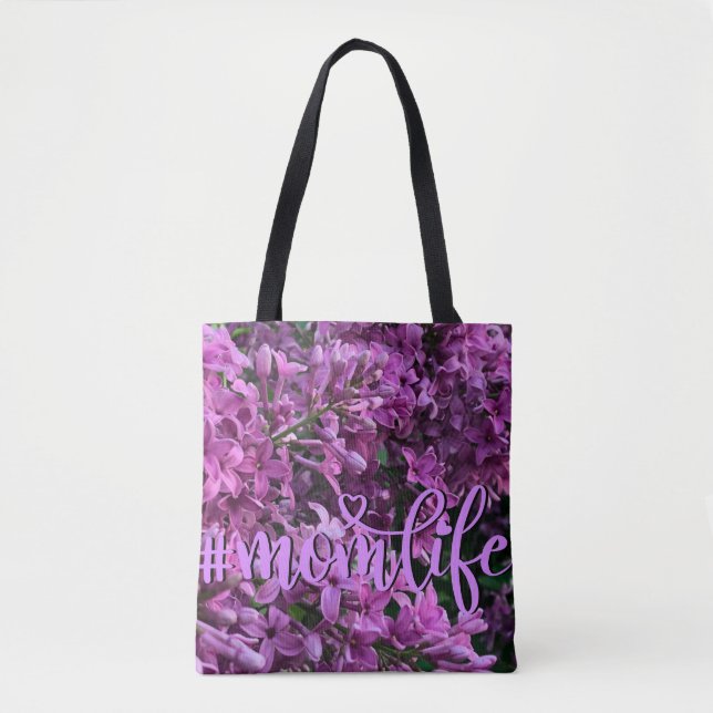 Pink purple lilacs romantic pink floral Mum Tote Bag (Front)