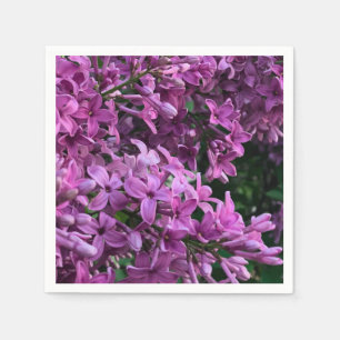 Pink purple lilacs   romantic pink floral photo napkin