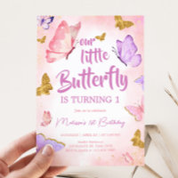 Pink Purple Little Butterfly Birthday Party