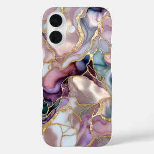 Pink Purple Marble Phone Case Gold Abstract iPhone