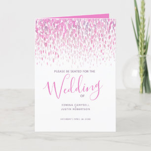 Pink purple modern cascading art wedding programs programme