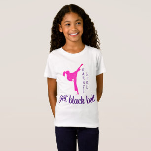 Pink Purple Modern Cute Girl Martial Arts Karate T-Shirt
